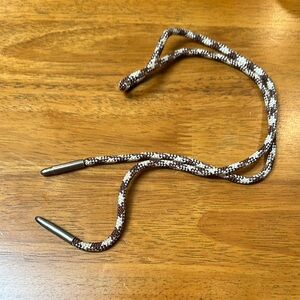 Vintage bolero or bolo tie with bullet ends. Brown and cream. EUC